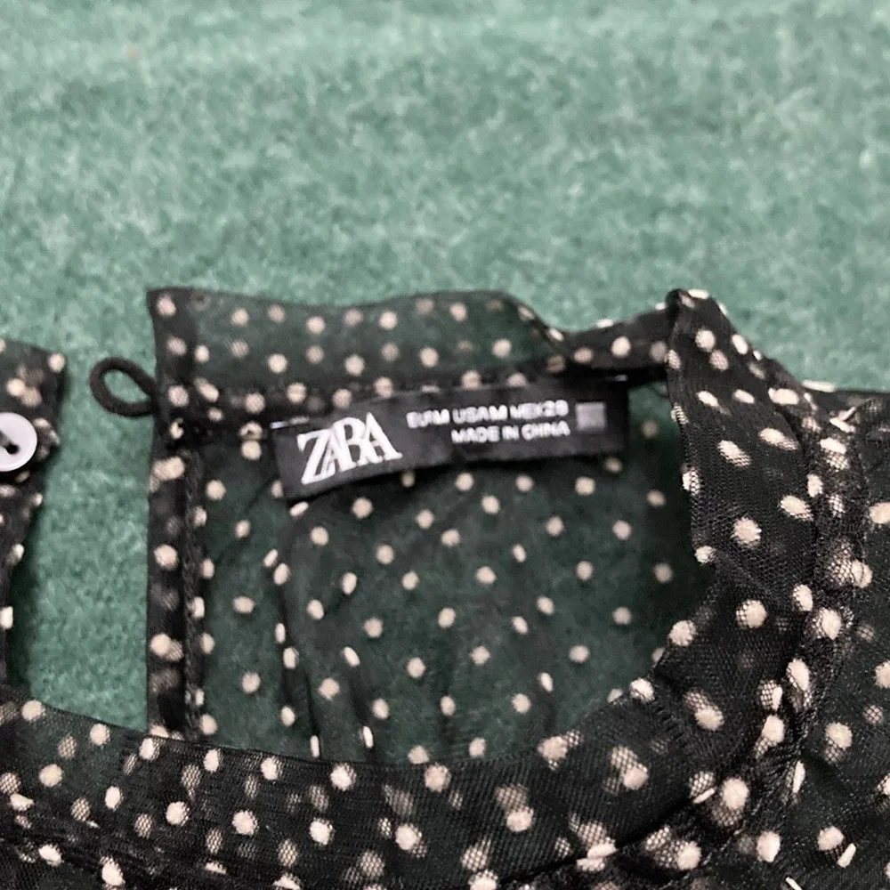 Zara Black and White Dotted Blouse